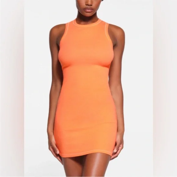 SKIMS Dresses Orange Sleeveless Bodycon Dress Poshmark